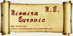 Miomira Burović vizit kartica